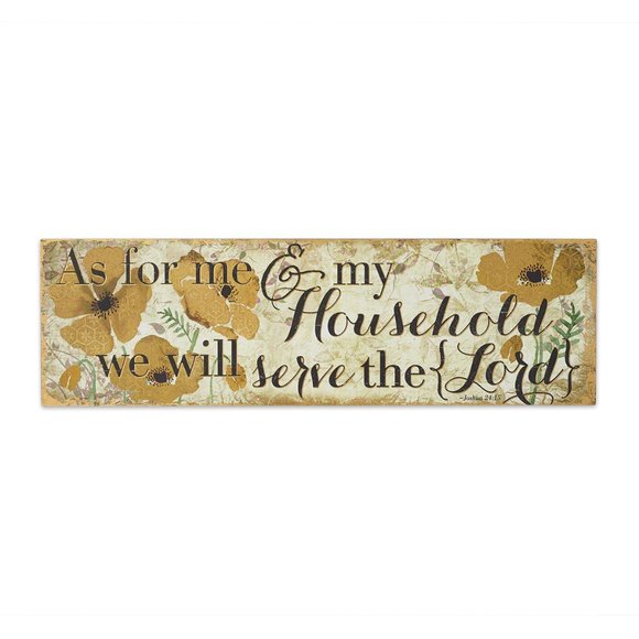 As for Me and My Household 20x6 Wall Art 60005 NEW - Picture 1 of 4